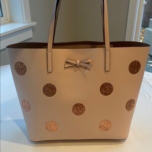 Kate Spade Pink Tote with Glitter Polka Dots
